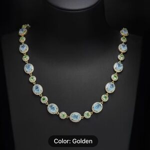 Elegant Gold and Blue Necklace
